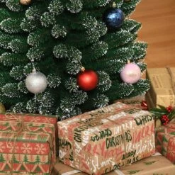 HomCom 6.5-ft Leg Base Slim Rightside-Up Green Artificial Christmas Tree -Northlight Sales Store 331003140 AlternateImage3