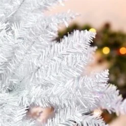 HomCom 7-ft Leg Base Full Rightside-Up White Artificial Christmas Tree -Northlight Sales Store 331003164 AlternateImage4