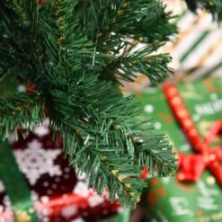 HomCom 8-ft Leg Base Full Rightside-Up Green Artificial Christmas Tree -Northlight Sales Store 331003167 AlternateImage4