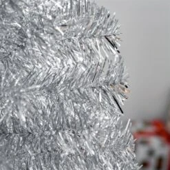 HomCom 6-ft Leg Base Full Rightside-Up Silver Artificial Christmas Tree -Northlight Sales Store 331003183 AlternateImage3