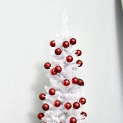 HomCom 6-ft Leg Base Slim Rightside-Up White Artificial Christmas Tree -Northlight Sales Store 331003186 AlternateImage3