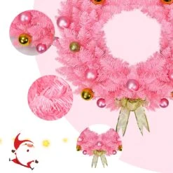 Costway 24-in Indoor/Outdoor Pink Ornament Artificial Christmas Wreath -Northlight Sales Store 331054221 AlternateImage3