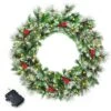 Costway 24-in Pre-Lit Indoor/Outdoor Battery-Operated Green Ornament Artificial Christmas Wreath With Warm White LED 2 Costway 24-in Pre-Lit Indoor/Outdoor Battery-Operated Green Ornament Artificial Christmas Wreath With Warm White LED -Northlight Sales Store 331054244 MainImage 001