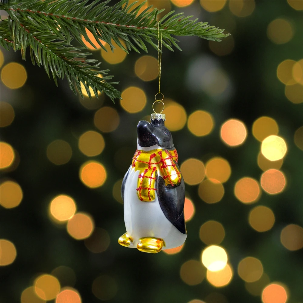 Northlight 3.75-in Black White And Yellow Glass Penguin Christmas Ornament 4 Northlight 3.75-in Black White And Yellow Glass Penguin Christmas Ornament - Image 2