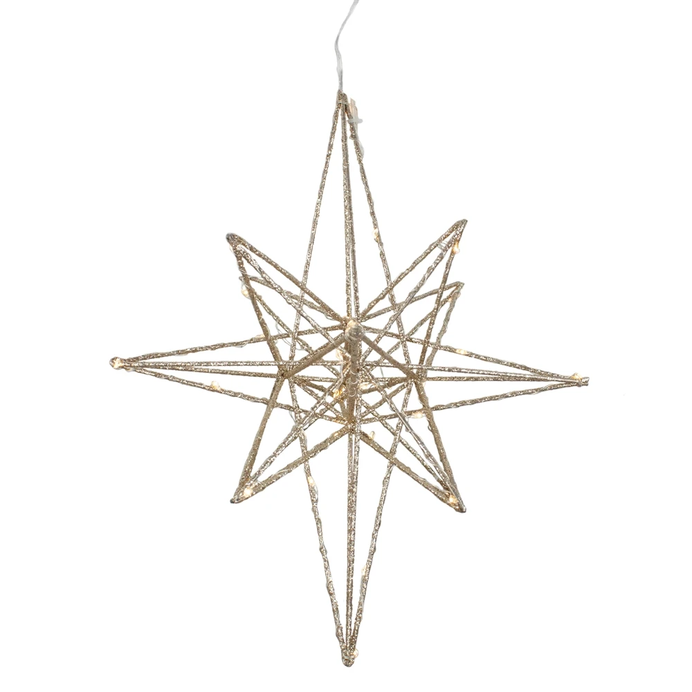 Northlight 12-in Gold Glittered Geometric Star Christmas Decoration 3 Northlight 12-in Gold Glittered Geometric Star Christmas Decoration