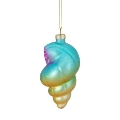Northlight 4.25-in Blue And Pink Seashell Glass Christmas Ornament -Northlight Sales Store 331054267 AlternateImage3