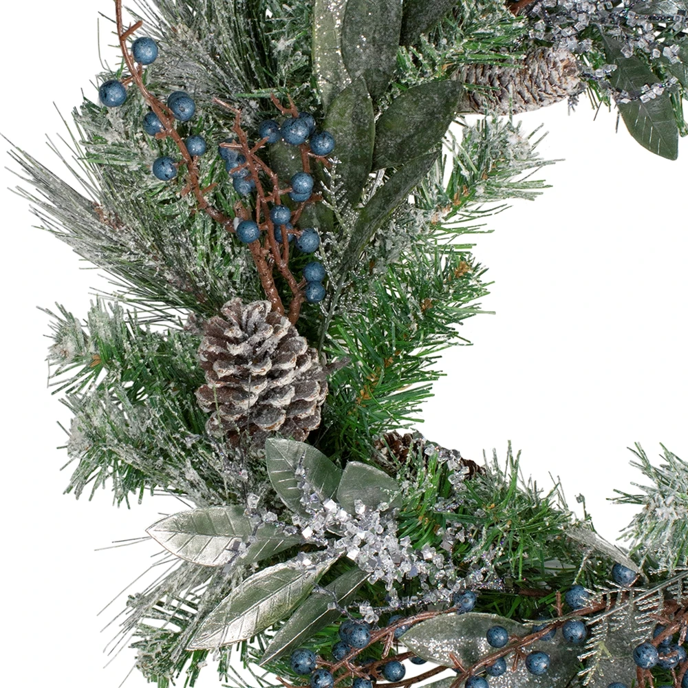 Northlight 24-in Mixed Pine And Blueberries Artificial Christmas Wreath 4 Northlight 24-in Mixed Pine And Blueberries Artificial Christmas Wreath - Image 2