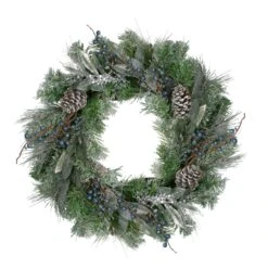 Northlight 24-in Mixed Pine And Blueberries Artificial Christmas Wreath