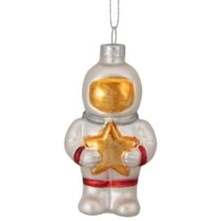 Northlight 3.5-in White And Gold Glass Astronaut Christmas Ornament