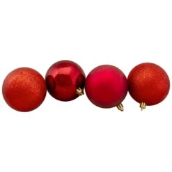 Northlight 32-Piece Red Shatterproof 4-Finish Christmas Ball Ornaments -Northlight Sales Store 331054283 AlternateImage2