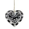 Northlight 4.25-in Black And White Buffalo Plaid Heart With Reindeer Christmas Ornament -Northlight Sales Store 331054291 MainImage 001