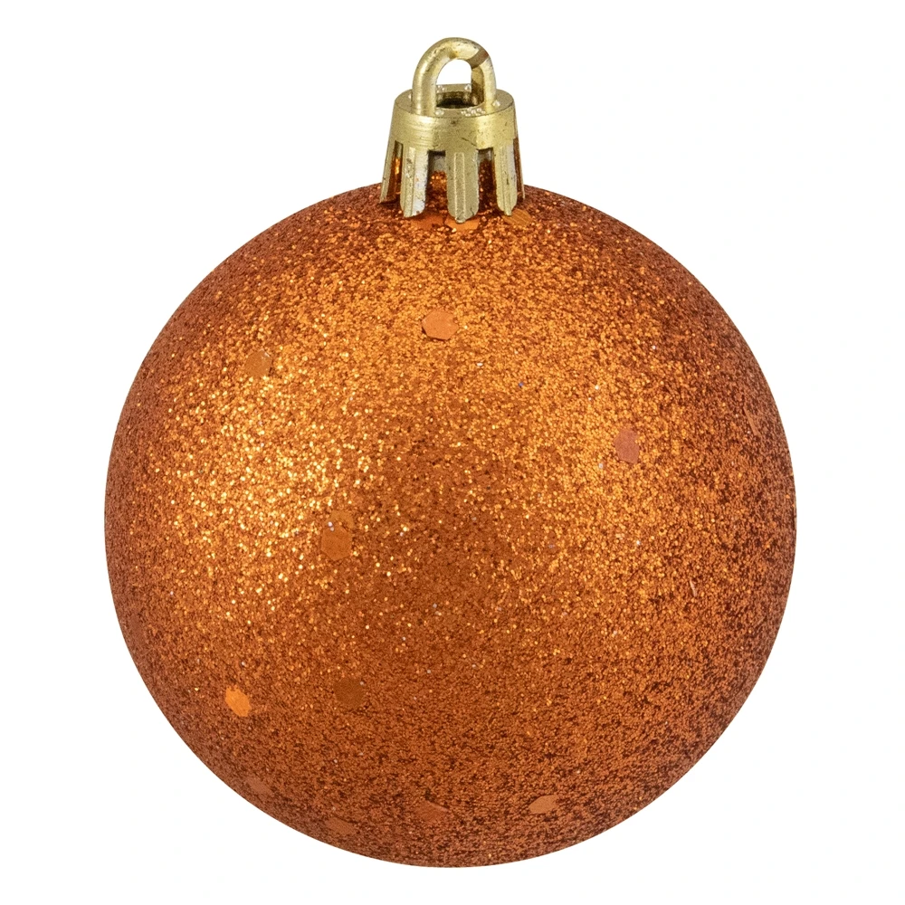 Northlight 24-Piece Orange Shatterproof 4-Finish Christmas Ball Ornaments 6 Northlight 24-Piece Orange Shatterproof 4-Finish Christmas Ball Ornaments - Image 5