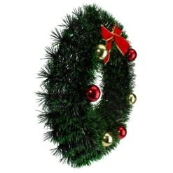 Northlight 17-in Green Tinsel Artificial Christmas Wreath With A Bow -Northlight Sales Store 331054315 AlternateImage3