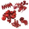Northlight 125-Piece Apple Red Shatterproof 3-Finish Christmas Ornaments