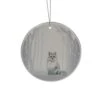 Northlight 4-in White And Silver Arctic Fox Porcelain Disc Christmas Ornament -Northlight Sales Store 331054356 MainImage 001