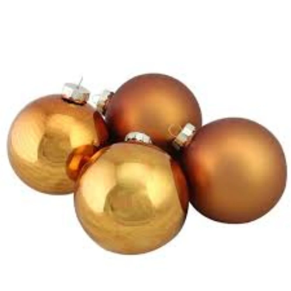 Northlight 2.5-in Bronze 2-Finish Glass Ball Christmas Ornaments - 9-Piece 4 Northlight 2.5-in Bronze 2-Finish Glass Ball Christmas Ornaments - 9-Piece - Image 2