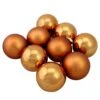 Northlight 2.5-in Bronze 2-Finish Glass Ball Christmas Ornaments - 9-Piece
