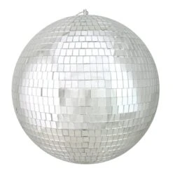 Northlight Silver Shatterproof Mirrored Glass Disco Christmas Ball Ornaments 12-in
