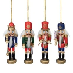 Northlight 5-in Red And Green Christmas Nutcracker Ornaments - Set Of 4