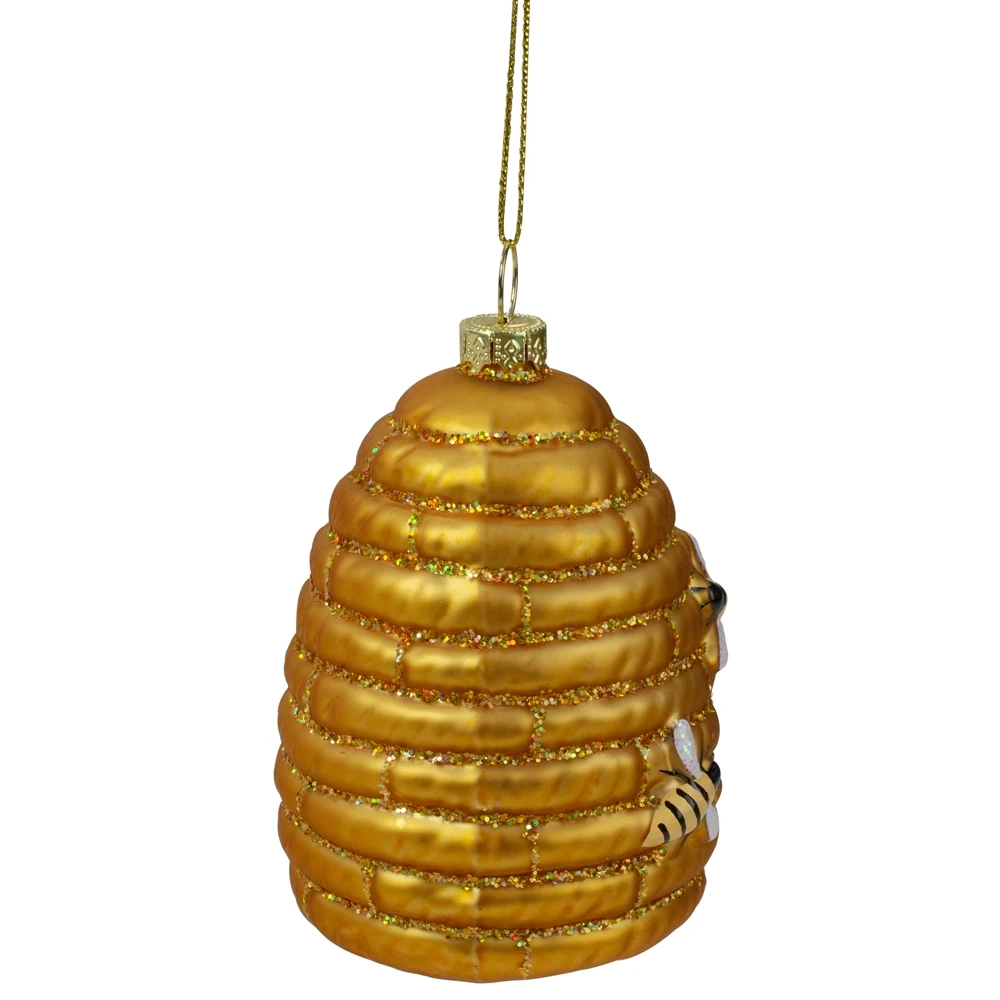 Northlight 3.5-in Gold Holiday Collections Glass Beehive Christmas Ornament 4 Northlight 3.5-in Gold Holiday Collections Glass Beehive Christmas Ornament - Image 2