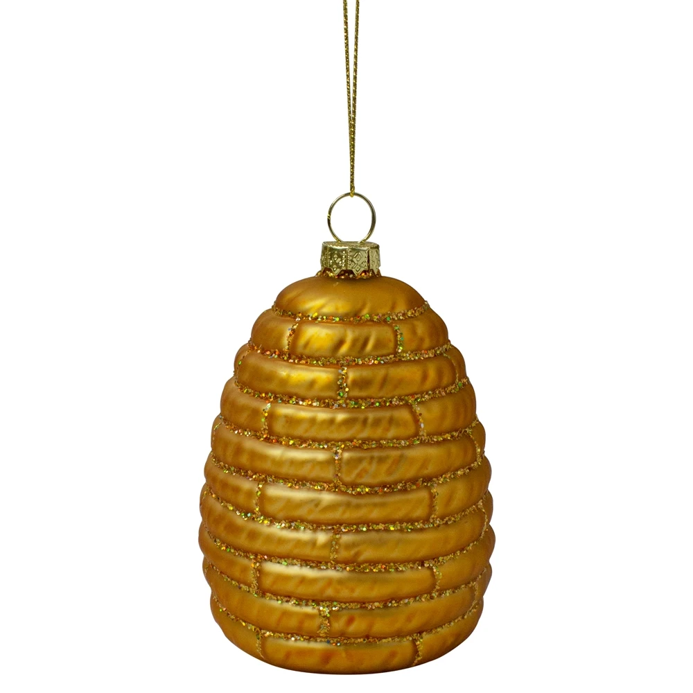Northlight 3.5-in Gold Holiday Collections Glass Beehive Christmas Ornament 5 Northlight 3.5-in Gold Holiday Collections Glass Beehive Christmas Ornament - Image 3