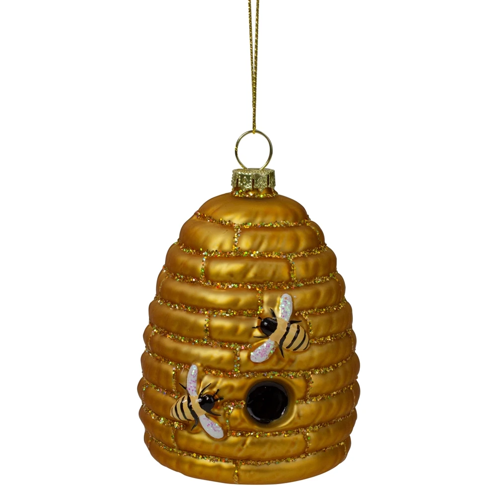 Northlight 3.5-in Gold Holiday Collections Glass Beehive Christmas Ornament 3 Northlight 3.5-in Gold Holiday Collections Glass Beehive Christmas Ornament