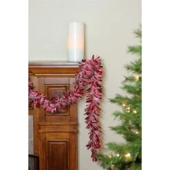 Northlight 50-ft X 4-in Red And White Wide Cut Snowblush Tinsel Christmas Garland -Northlight Sales Store 331054478 AlternateImage2
