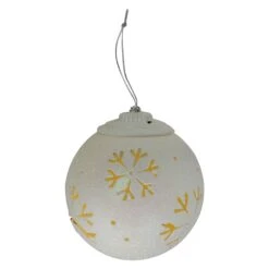 Northlight 5-in LED Lighted White Snowflake Cut-Out Hanging Christmas Ornament