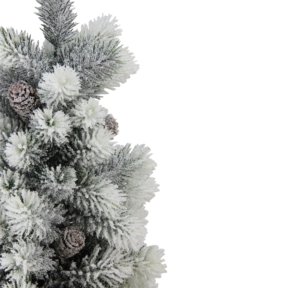 Northlight 19-in Potted Slim Flocked Mini Pine Christmas Tree In Burlap Base 5 Northlight 19-in Potted Slim Flocked Mini Pine Christmas Tree In Burlap Base - Image 3