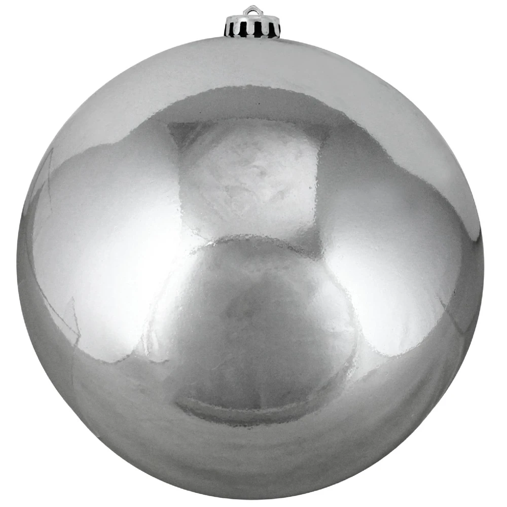 Northlight 8-in Shiny Grey Shatterproof Christmas Ball Ornament 3 Northlight 8-in Shiny Grey Shatterproof Christmas Ball Ornament