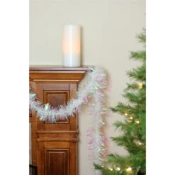 Northlight 50-ft X 4-in White Iridescent Wide Cut Tinsel Christmas Garland 7 Northlight 50-ft X 4-in White Iridescent Wide Cut Tinsel Christmas Garland -Northlight Sales Store 331054520 AlternateImage2