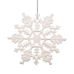 Northlight 24-Piece White Glitter Snowflake Christmas Ornaments