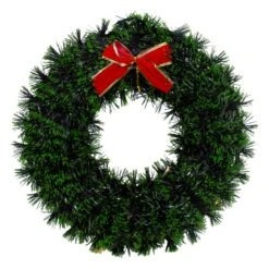 Northlight 17-in Pre-Lit Green Tinsel Artificial Christmas Wreath With A Bow
