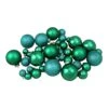 Northlight 40-Piece Green 2-Finish Multiple Size Glass Ball Christmas Ornaments -Northlight Sales Store 331054525 MainImage 001