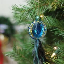 Northlight 9-in Blue And Gold Peacock Feather Jeweled Tassel Christmas Ornament -Northlight Sales Store 331054531 AlternateImage2