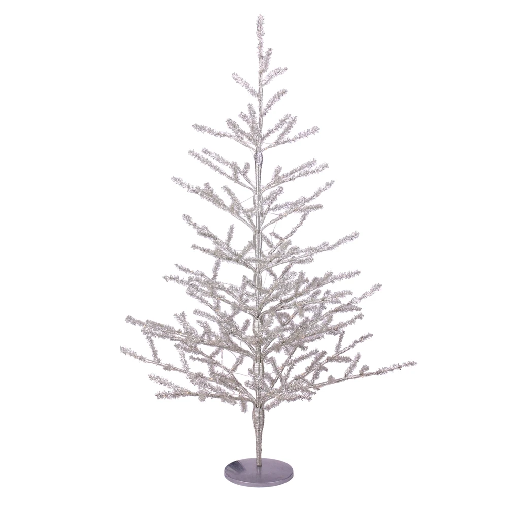 Northlight 3-ft Pre-Lit LED Silver Tinsel Twig Artificial Christmas Tree 3 Northlight 3-ft Pre-Lit LED Silver Tinsel Twig Artificial Christmas Tree