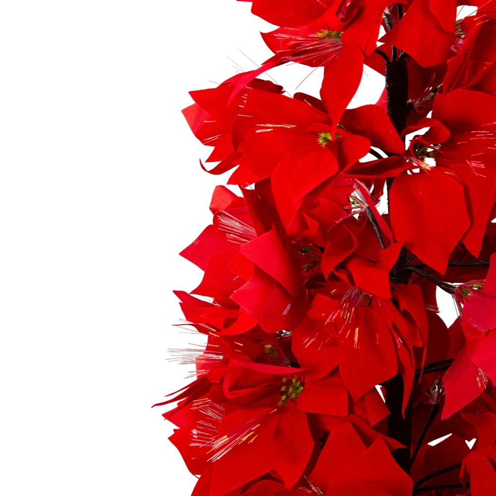Northlight 4-ft Pre-Lit Fibre Optic Colour Changing Red Poinsettia Christmas Tree 5 Northlight 4-ft Pre-Lit Fibre Optic Colour Changing Red Poinsettia Christmas Tree - Image 3