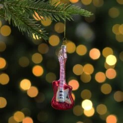 Northlight 5.25-in Red And Silver Glass Bass Guitar Christmas Ornament -Northlight Sales Store 331054580 AlternateImage1