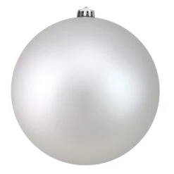 Northlight 8-in Silver Splendor Shatterproof Matte Christmas Ball Ornament