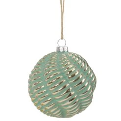 Northlight 4-in Green And Gold Glass Ball Christmas Ornament