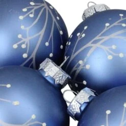 Northlight 2.5-in Matte Blue Branches Glass Ball Christmas Ornament - 4-Piece 7 Northlight 2.5-in Matte Blue Branches Glass Ball Christmas Ornament - 4-Piece -Northlight Sales Store 331054636 AlternateImage2
