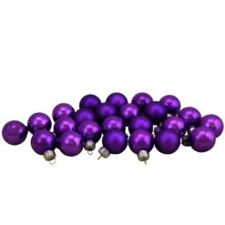 Northlight 1-in Purple 2-Finish Glass Ball Christmas Ornaments- 24-Piece 7 Northlight 1-in Purple 2-Finish Glass Ball Christmas Ornaments- 24-Piece -Northlight Sales Store 331054642 AlternateImage2