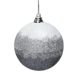 Northlight 2.75-in Grey, Silver And White Glitter Ombre Shatterproof Christmas Ball Ornament