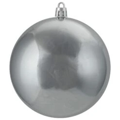 Northlight 4-in Pewter Grey Shatterproof Shiny Christmas Ball Ornaments 12-Piece -Northlight Sales Store 331054646 AlternateImage2