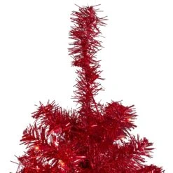 Northlight 4-ft Pre-Lit Slim Red Artificial Christmas Tree - Clear Lights -Northlight Sales Store 331054648 AlternateImage3
