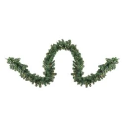 Northlight 9-ft X 18-in Pre-Lit Deluxe Windsor Green Pine Christmas Garland - Clear Lights