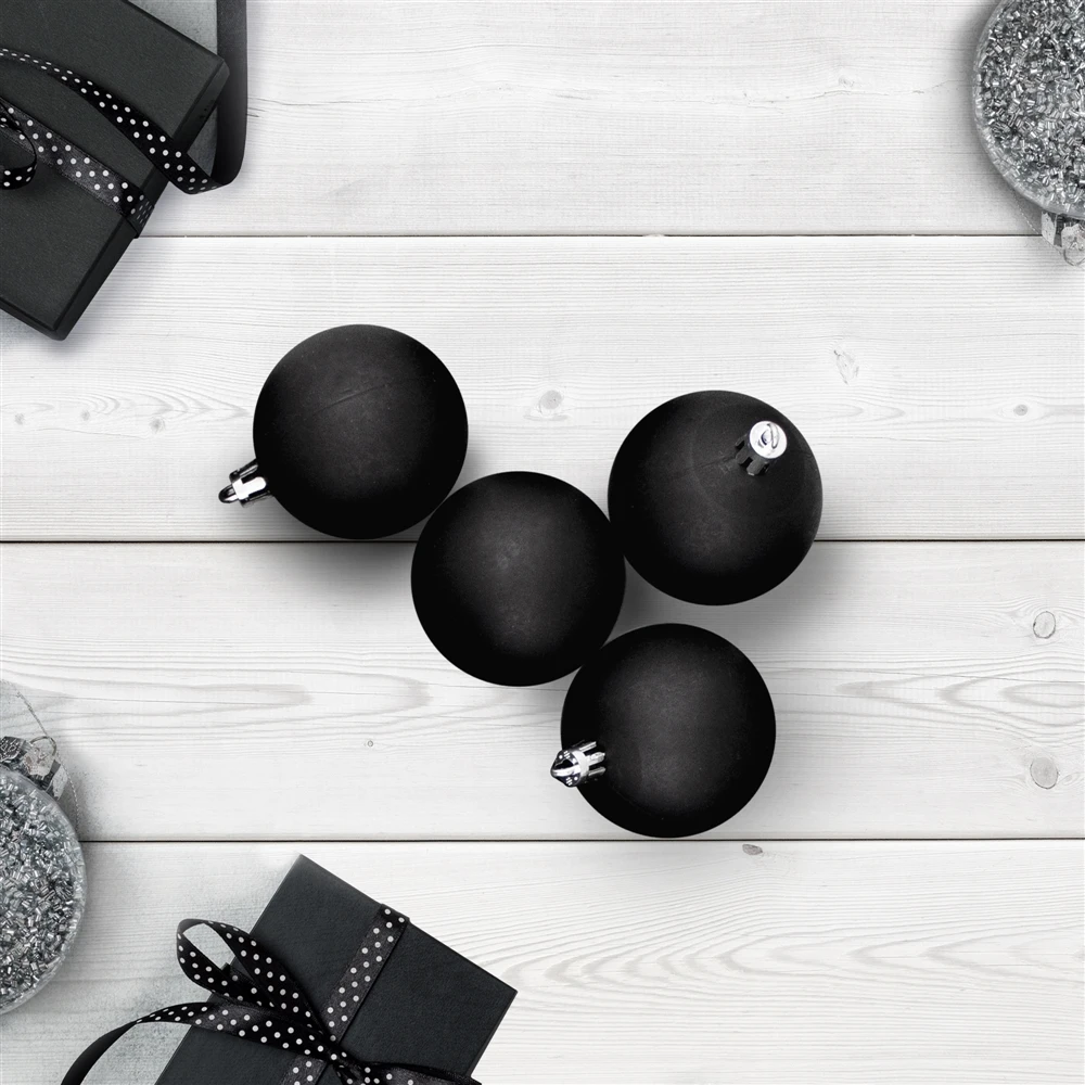 Northlight 2.5-in 60-Piece Jet Black Shatterproof Matte Christmas Ball Ornaments 4 Northlight 2.5-in 60-Piece Jet Black Shatterproof Matte Christmas Ball Ornaments - Image 2