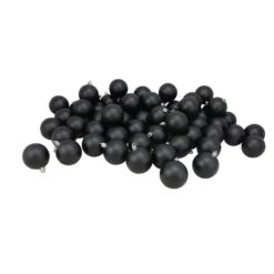 Northlight 2.5-in 60-Piece Jet Black Shatterproof Matte Christmas Ball Ornaments