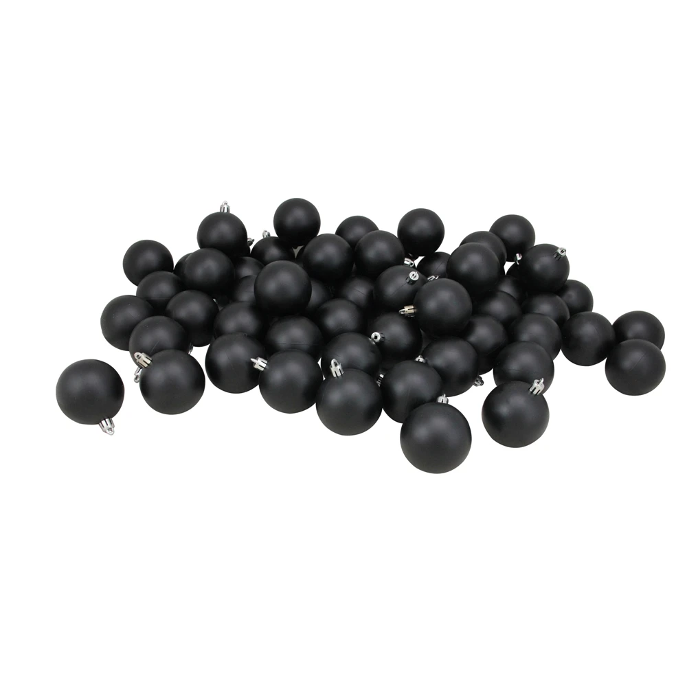 Northlight 2.5-in 60-Piece Jet Black Shatterproof Matte Christmas Ball Ornaments 3 Northlight 2.5-in 60-Piece Jet Black Shatterproof Matte Christmas Ball Ornaments