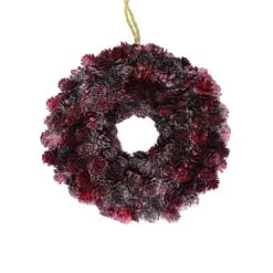 Northlight Burgundy Red Glittered Pine Cone Christmas Wreath